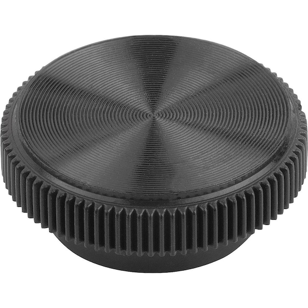 Kipp Knurled Knob With Hexagon Socket For=M04, D1=13 H=5, Thermoplastic Black K0680.040 - main